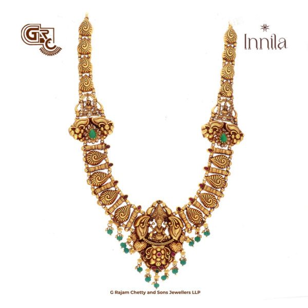 Antique Lakshmi Floral Gold Plated Haram Antique Lakshmi Floral Gold Plated Haram