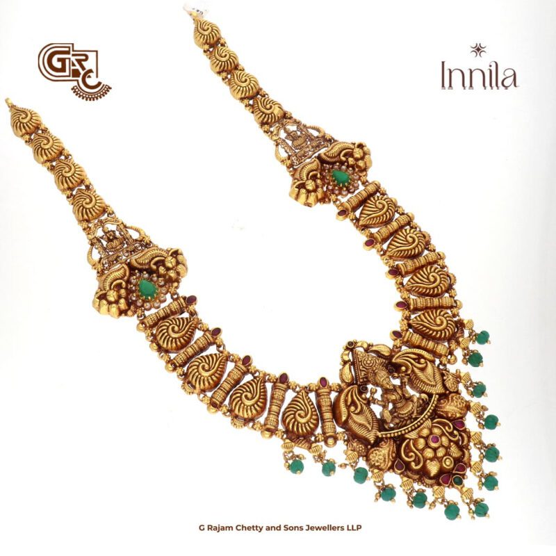 Antique Lakshmi Floral Gold Plated Haram