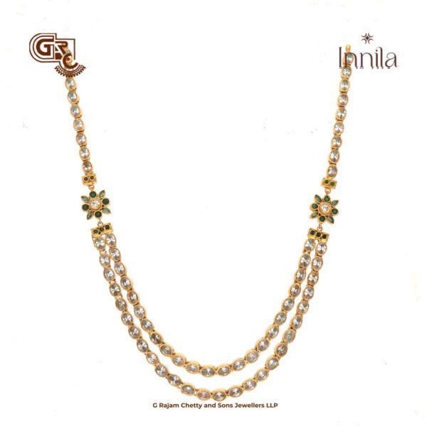 Green Stone 2in 1Gold Plated Necklace Green Stone 2in 1Gold Plated Necklace