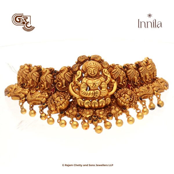 Antique Lakshmi Floral Gold Beads Gold Plated Chocker Antique Lakshmi Floral Gold Beads Gold Plated Chocker