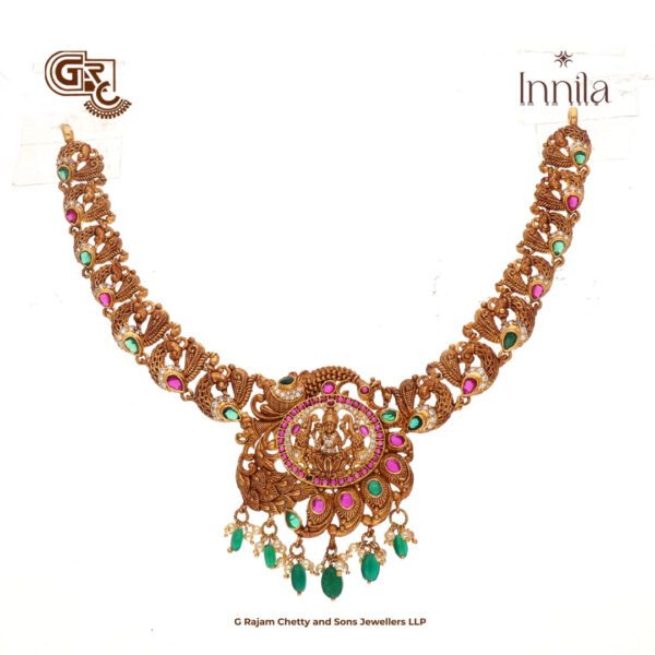 Antique Lakshmi Floral Gold Plated Traditional Necklace Antique Lakshmi Floral Gold Plated Traditional Necklace