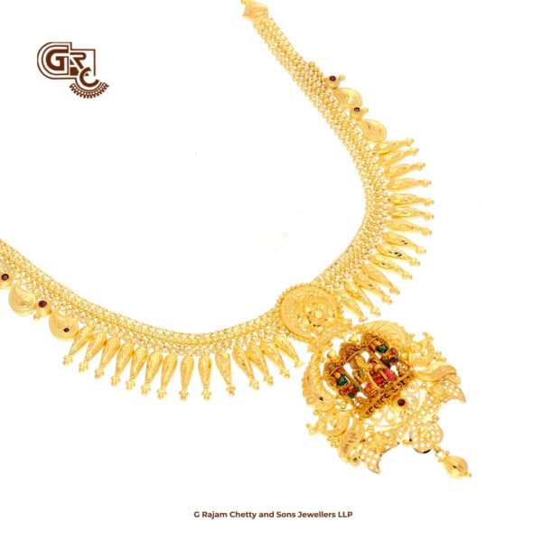 Meena Work Lakshmi Fancy Strips Necklace