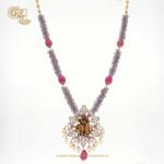 Violet Beats Antique Radha Krishna Pendant Haram