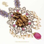 Violet Beats Antique Radha Krishna Pendant Haram