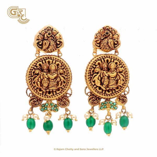 Antique Green Beads Earring
