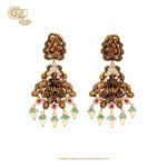 Antique Lakshmi Floral Green Beads Earring
