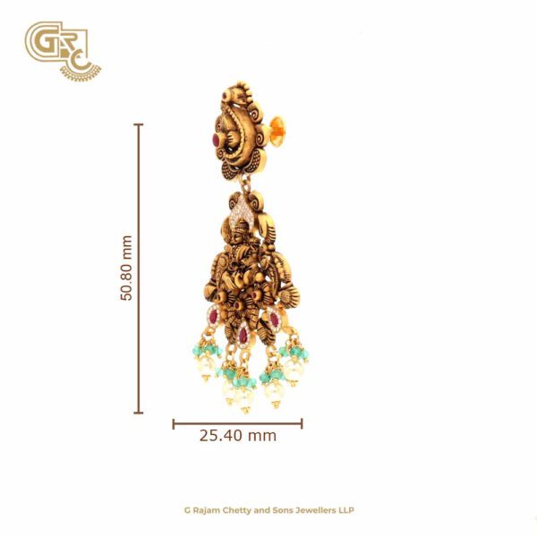 Antique Lakshmi Floral Green Beads Earring