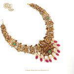 Antique Lakshmi Floral Gold Plated Necklace