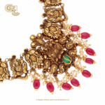 Antique Lakshmi Floral Gold Plated Necklace