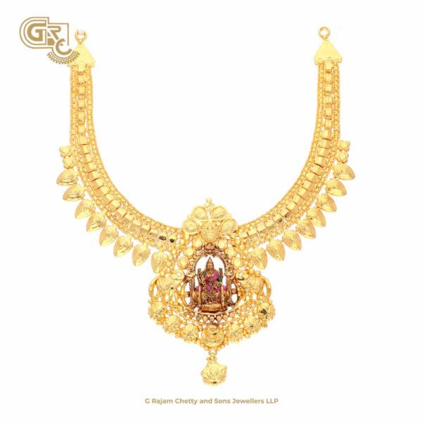 Lakshmi Floral Gold Plated Necklace