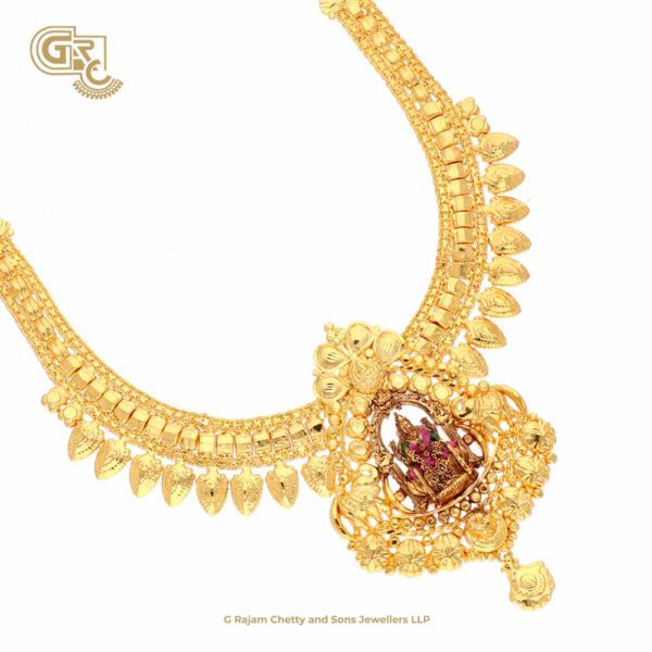 Lakshmi Floral Gold Plated Necklace