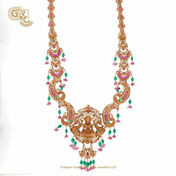 Antique Lakshmi Floral Gold Plated Haram